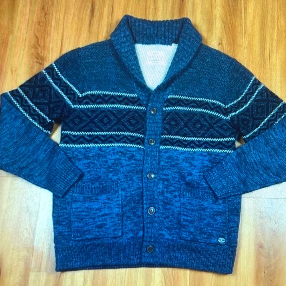Men's Blue Patterned Sweater
